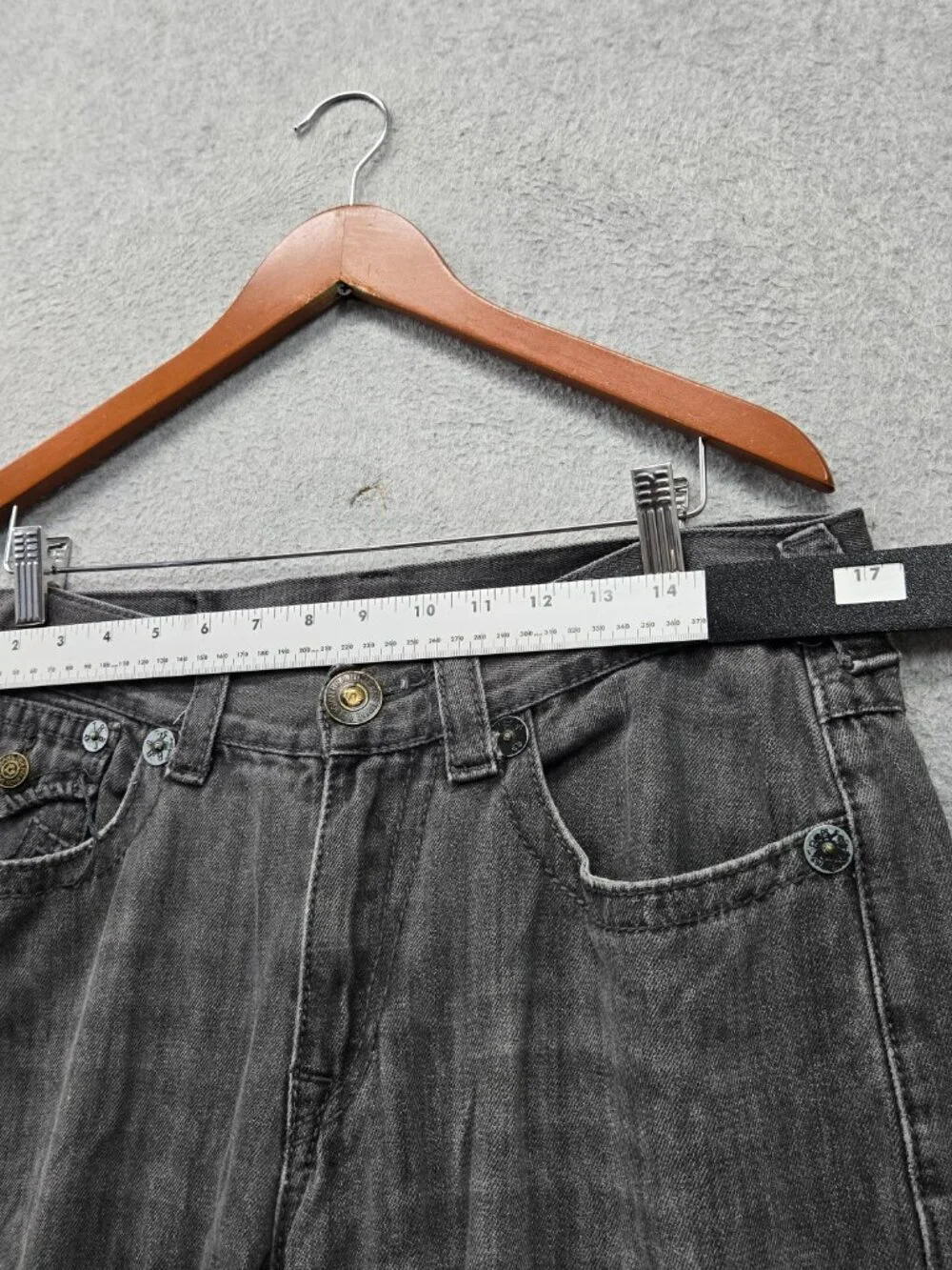 True Religion Men Jeans 34 Gray Denim Rainbow Billy Straight 30